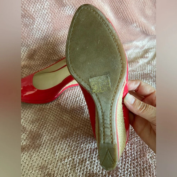 Prada Red Espadrille Peep-Toe Shoes - Picture 7 of 12